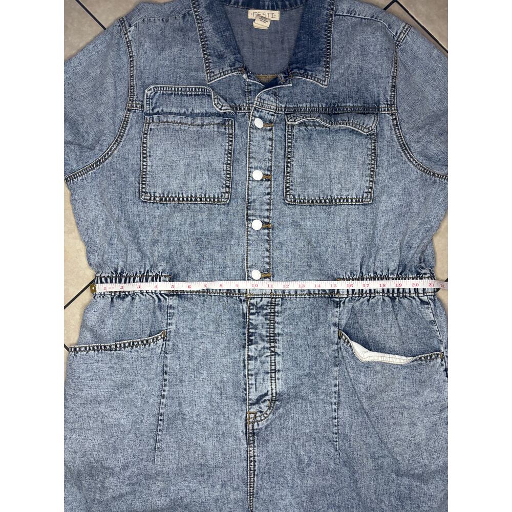Torrid Festi Denim Jean Denim Romper Blue Ruched Waist Women's Sz 2X - Picture 5 of 6